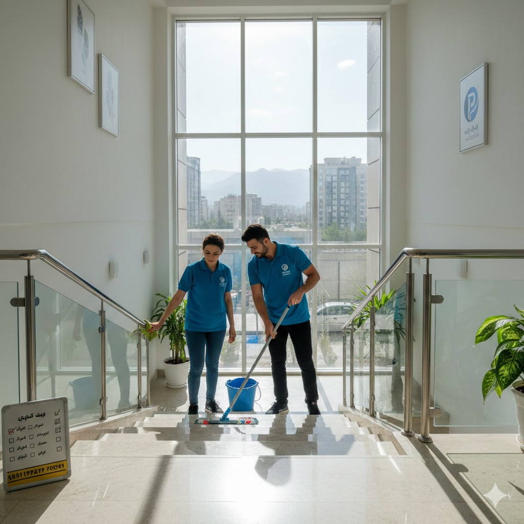 نظافت راه پله در مهرشهر کرج