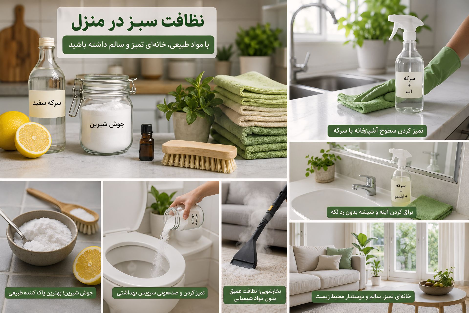 نظافت سبز در منزل با شرکت خدماتی پاک گستر آریا